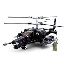 Sluban Model Bricks Bojový vrtulník Ka-50 Black Shark